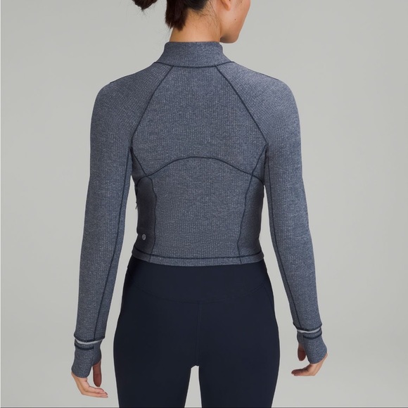 It’s Rulu Run Cropped Half Zip *Ribbed - Picture 5 of 6